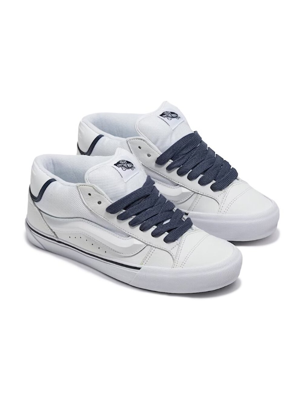 Vans Knu Mid Leather Women Size 9.5 Shoe White Blue New With Tags
